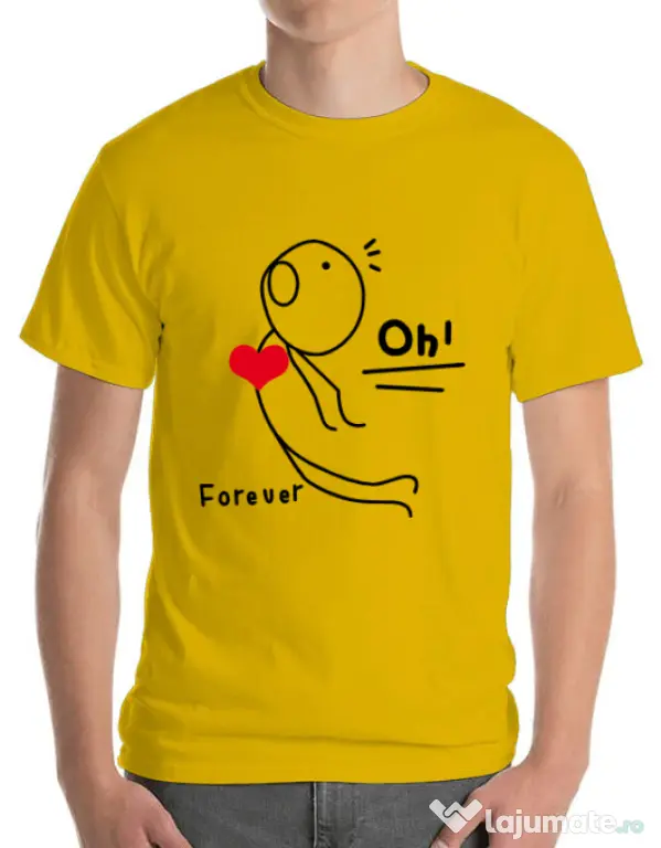 Tricou ADLER barbat Our love story 2 Galben