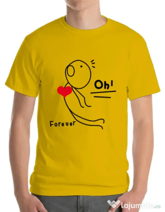 Tricou ADLER barbat Our love story 2 Galben