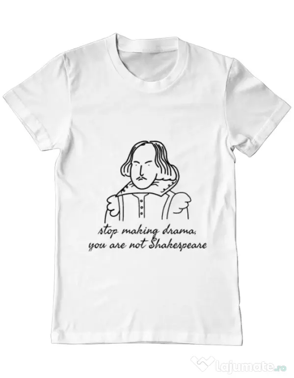 Tricou ADLER barbat Stop making drama Alb