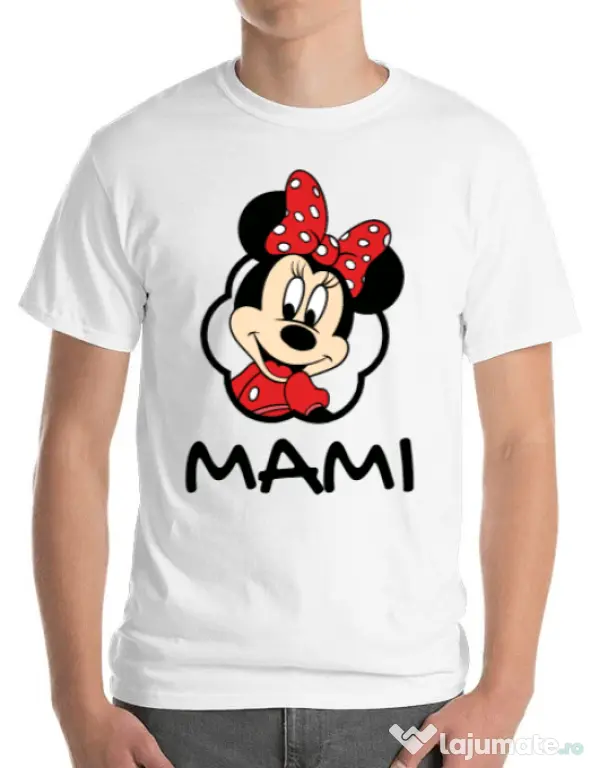 Tricou ADLER barbat Mouse mommy Alb