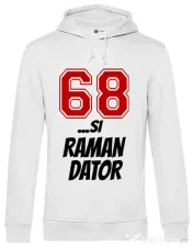 Hoodie barbat cu gluga 68 si raman dator Alb