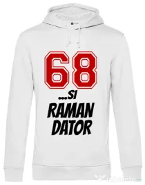 Hoodie barbat cu gluga 68 si raman dator Alb