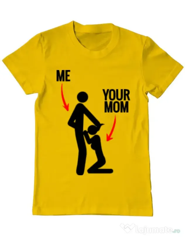 Tricou ADLER barbat Me your mom Galben