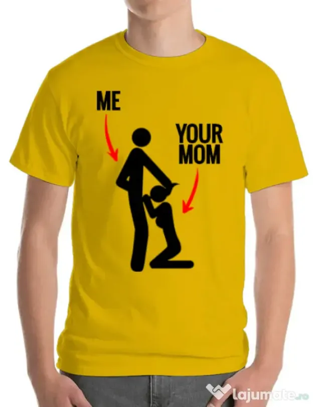 Tricou ADLER barbat Me your mom Galben