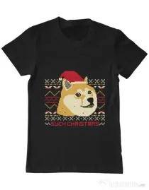 Tricou ADLER barbat Doge christmas Negru