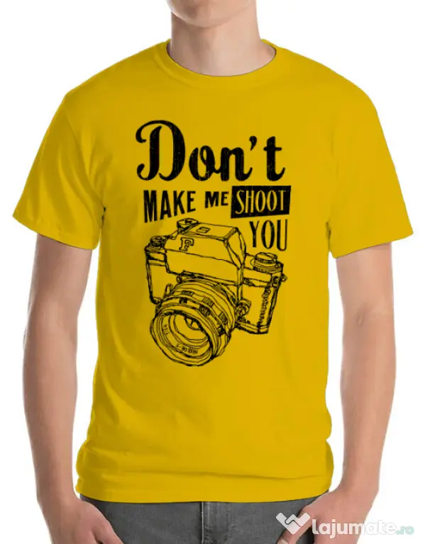 Tricou ADLER barbat Dont make me shoot you Galben