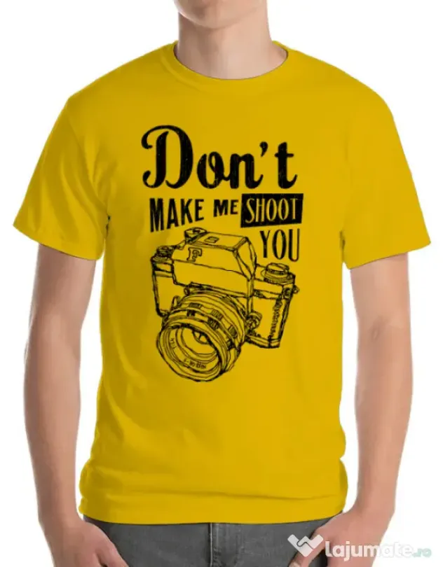 Tricou ADLER barbat Dont make me shoot you Galben