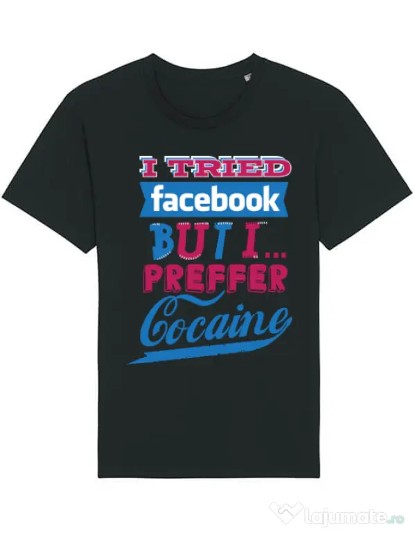 Tricou STANLEY STELLA barbat I tried Bacebook Negru