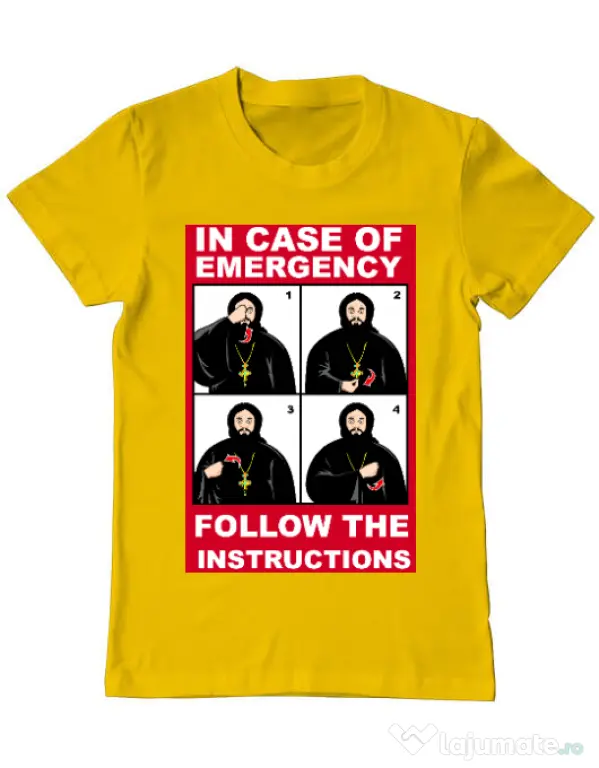 Tricou ADLER barbat In case of emergency Galben