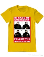 Tricou ADLER barbat In case of emergency Galben