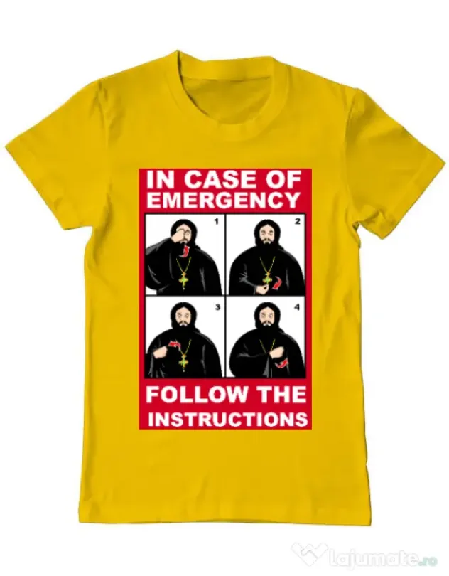 Tricou ADLER barbat In case of emergency Galben