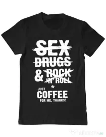 Tricou ADLER barbat Just coffee for me Negru