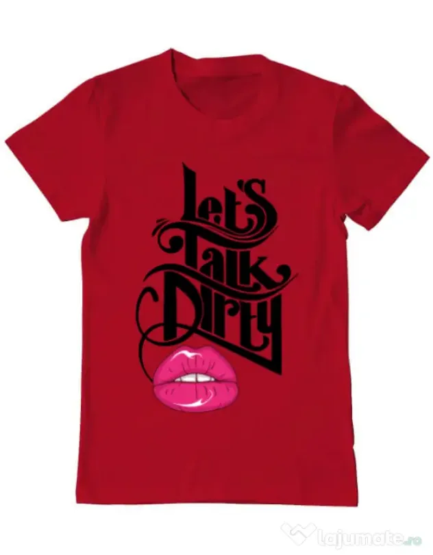 Tricou ADLER barbat Lets talk dirty Rosu