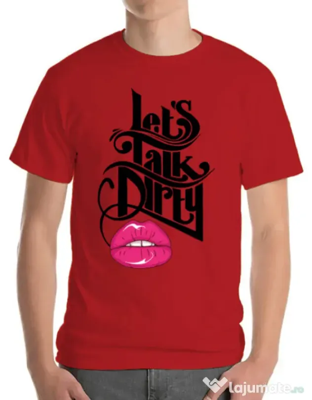 Tricou ADLER barbat Lets talk dirty Rosu