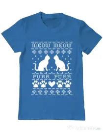 Tricou ADLER barbat Meow purr Albastru azuriu