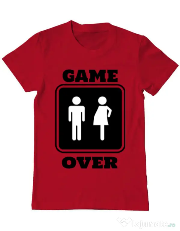 Tricou ADLER barbat Game over pregnant Rosu