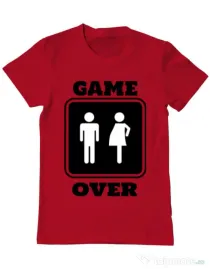 Tricou ADLER barbat Game over pregnant Rosu