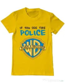 Tricou ADLER barbat Warn a brother Galben