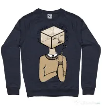 Bluza ADLER barbat Am I thinking outside the box Denim inchis