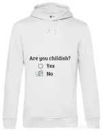 Hoodie barbat cu gluga Are you childish Alb