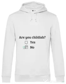 Hoodie barbat cu gluga Are you childish Alb