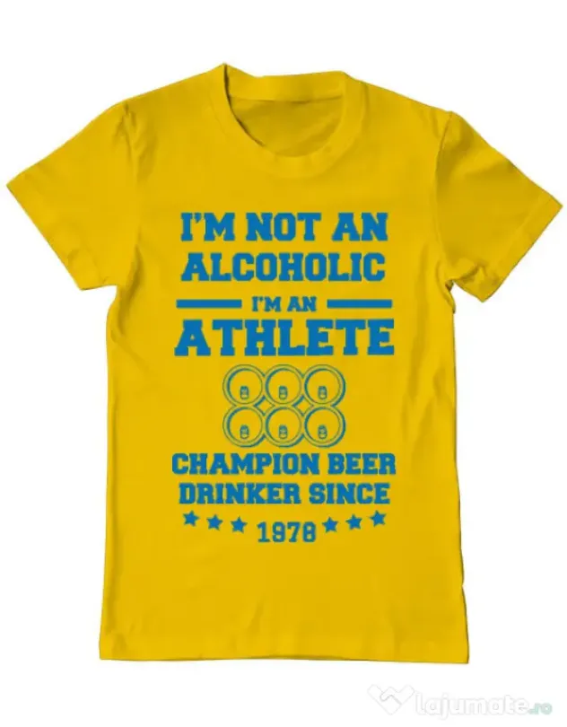 Tricou ADLER barbat Beer champion Galben