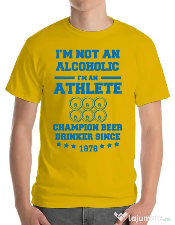 Tricou ADLER barbat Beer champion Galben