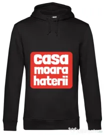 Hoodie barbat cu gluga Casa moara haterii Negru