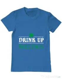 Tricou ADLER barbat Drink up bitches Albastru azuriu