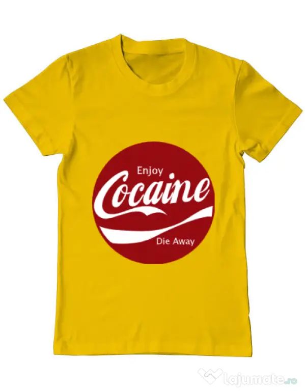 Tricou ADLER barbat Enjoy cocaine Galben
