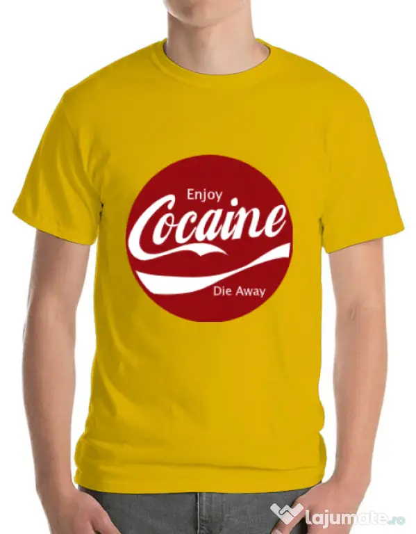 Tricou ADLER barbat Enjoy cocaine Galben
