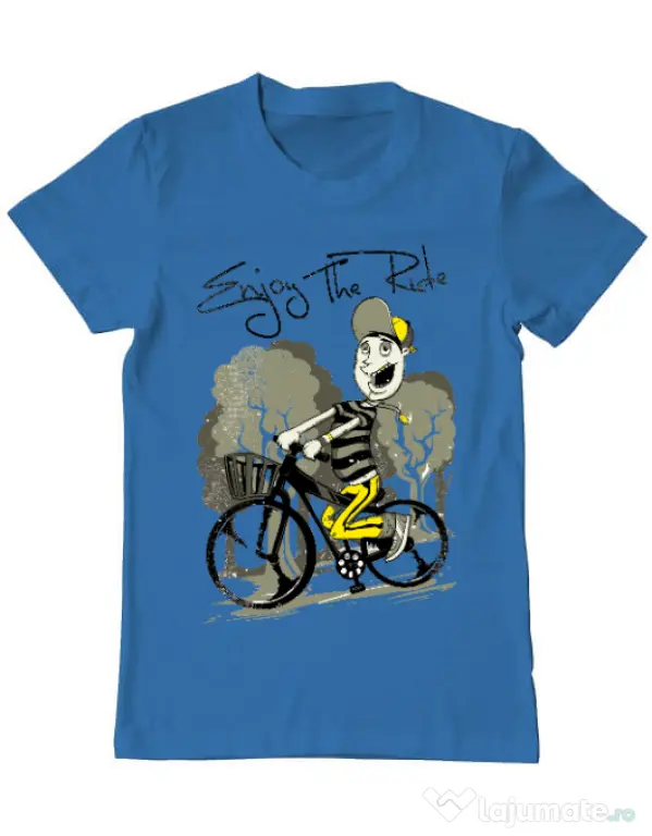 Tricou ADLER barbat Enjoy the ride Albastru azuriu