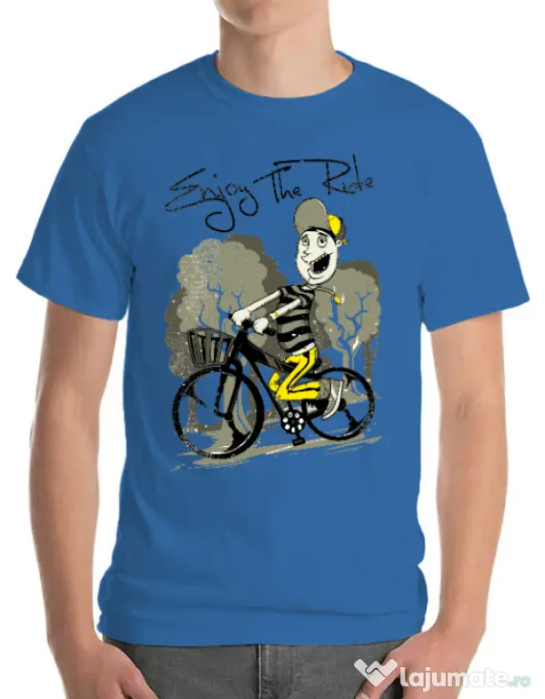 Tricou ADLER barbat Enjoy the ride Albastru azuriu