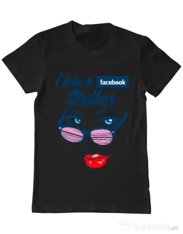 Tricou ADLER barbat Facebook stalker Negru