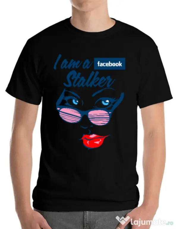 Tricou ADLER barbat Facebook stalker Negru