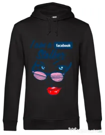 Hoodie barbat cu gluga Facebook stalker Negru
