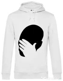 Hoodie barbat cu gluga Facepalm Alb