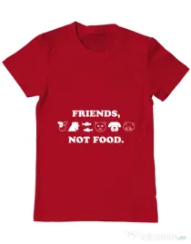 Tricou ADLER barbat Friends not food Rosu