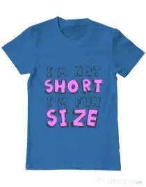Tricou ADLER barbat I'm not short Albastru azuriu