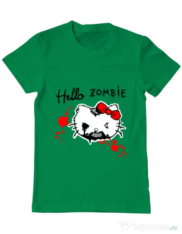 Tricou ADLER barbat Hello zombie Verde mediu