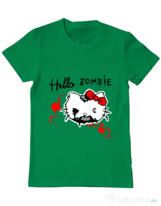 Tricou ADLER barbat Hello zombie Verde mediu