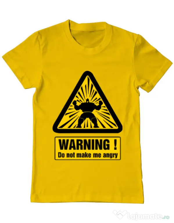 Tricou ADLER barbat I become angry Galben