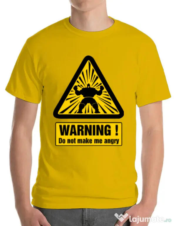 Tricou ADLER barbat I become angry Galben