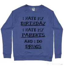 Bluza ADLER barbat I hate Albastru melanj