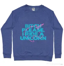 Bluza ADLER barbat I ride a unicorn Albastru melanj