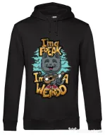 Hoodie barbat cu gluga I am a freak Negru