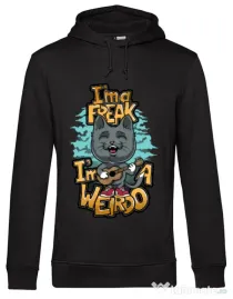 Hoodie barbat cu gluga I am a freak Negru