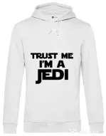 Hoodie barbat cu gluga I am a jedi Alb