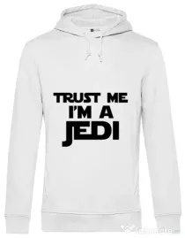 Hoodie barbat cu gluga I am a jedi Alb
