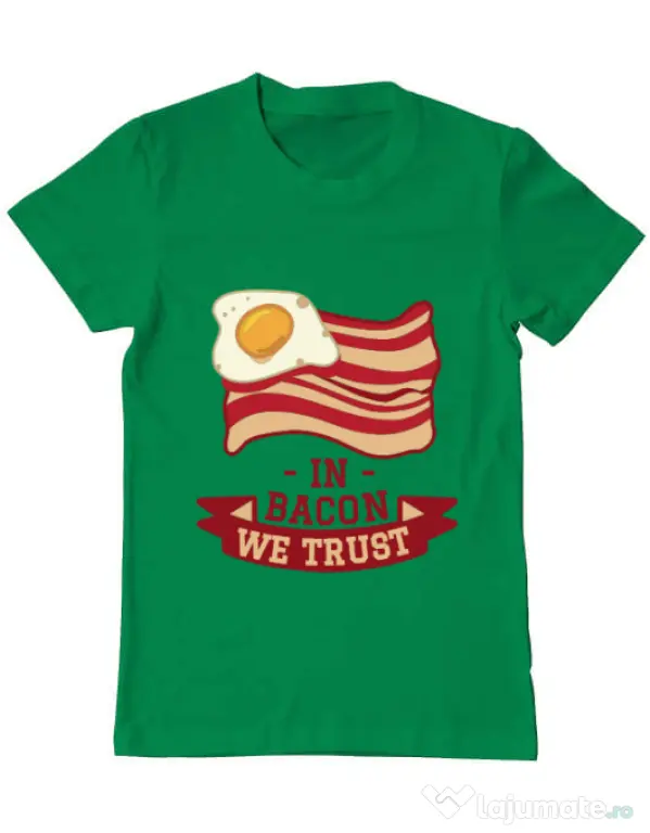 Tricou ADLER barbat In bacon we trust Verde mediu